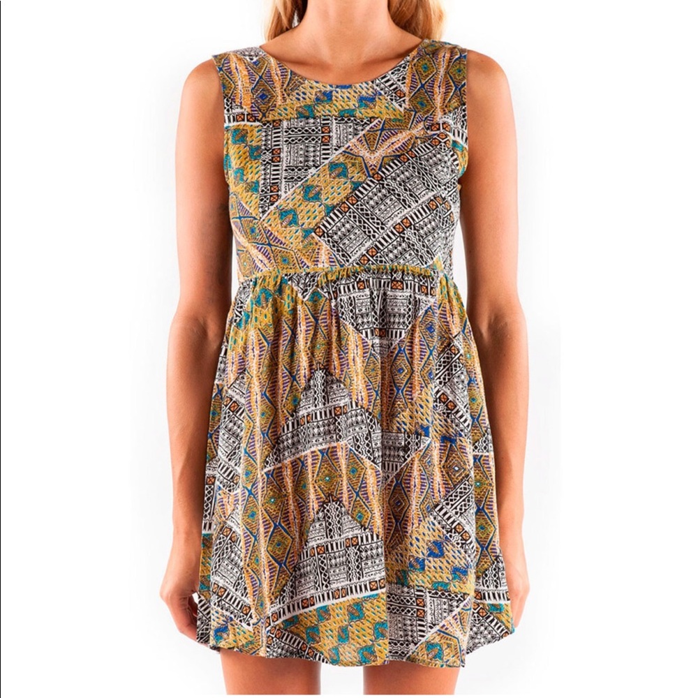 Cute brown & gold Egyptian sundress